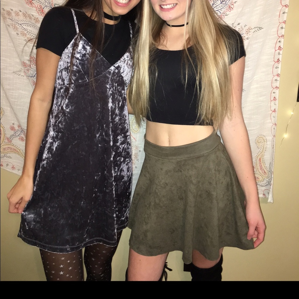 Velvet dress (blue/ grey)